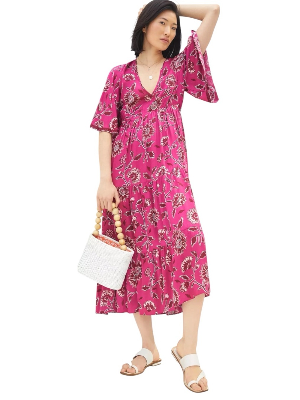 Anthropologie Omika Pia Maxi Dress Pink SZ XS Bohemian Floral